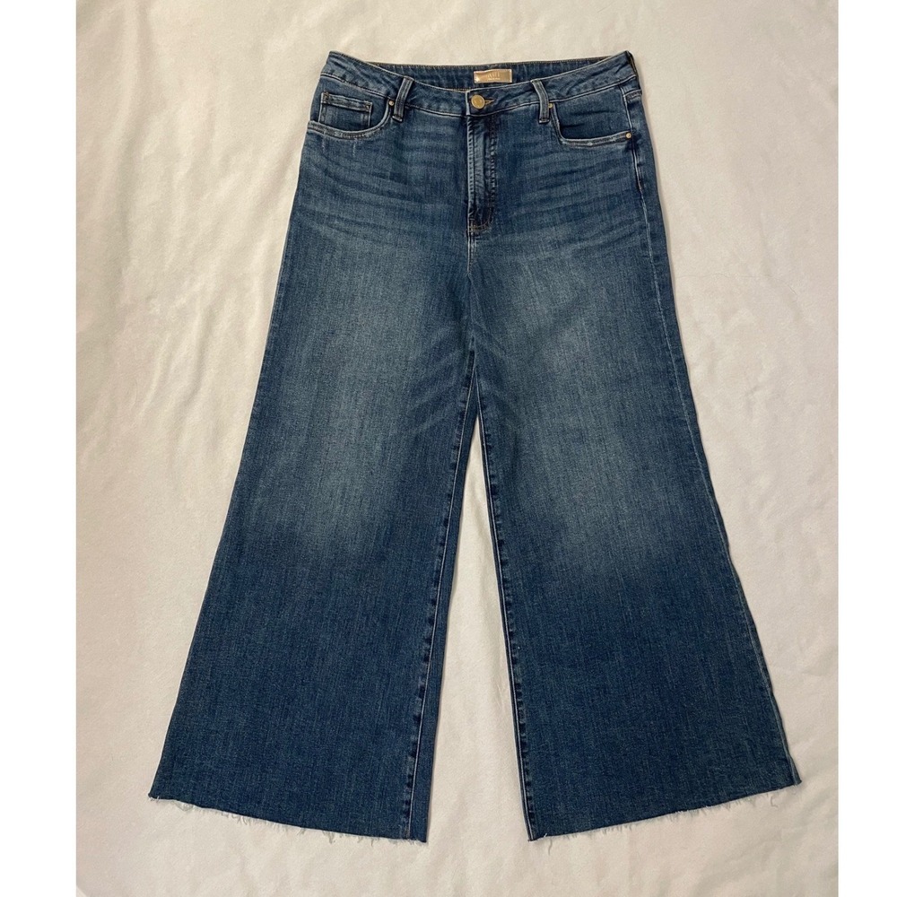 Kut from the Kloth Ryan Fab Ab Super Wide Leg High Rise Jeans Medium Wash 10 - Picture 2 of 12